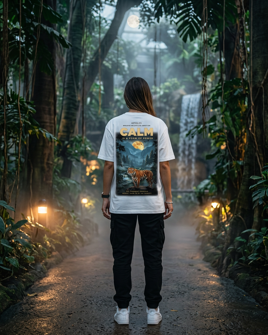 Premium Cotton T-Shirt — Calm Is A Form Of Power