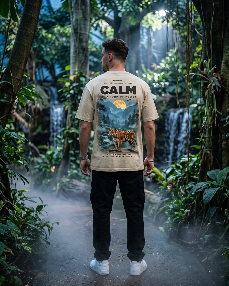 Premium Cotton T-Shirt — Calm Is A Form Of Power