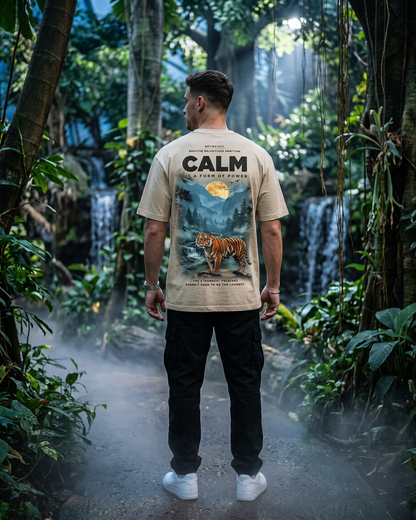 Premium Cotton T-Shirt — Calm Is A Form Of Power